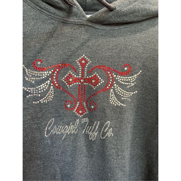 Cowgirl Tuff Co Grey Hoodie On A Gildan Sweatshirt Woman’s Size Large - Picture 4 of 13